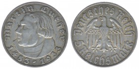 DEUTSCHES REICH 5 Reichsmark 1933 A
Luther
13,96 Gramm, ss+