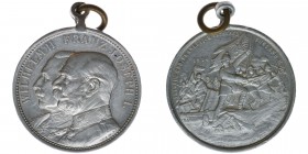 Deutsches Reich
Medaille 1914 auf den Feldzug gegen Frankreich, Russland, England
mit Trageöse
Wilhelm II. und Franz Joseph I. 
Aluminium, 4,89 Gramm,...