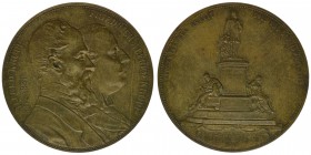 Deutsches Reich
Medaille 1892 auf die Denkmaleinweihung auf Alfred Krupp 1812-1887
Bildnisse des Alfred Krupp 1812-1887 und des Friedrich Alfred Krupp...