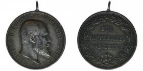 Württemberg
König Wilhelm II. 1891-1918
Tapferkeitsmedaille mit Originalöse
Silber, 11,95 Gramm, -vz
