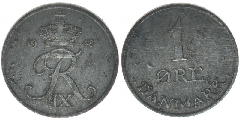 Dänemark Frederick IX.
1 Öre 1948
Zink, 1.50 Gramm,16mm, vz++
Auflage 300 stk.