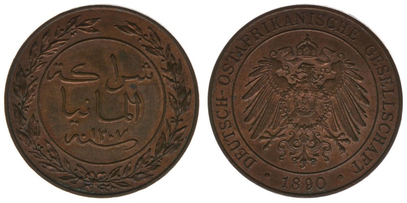 Deutsch Ostafrikanische Gesellschaft 
1 Pesa 1890
Kupfer, 6.55 Gramm, vz