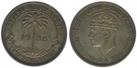 British West Afrika
Georg VI.
Two Shilling 1938

Kupfer-Nickel
11.23g
-vz