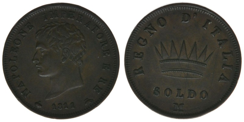 Italien Königreich 1805-1814 Napoleon
Soldo 1811 M (Mailand)
Kahnt/Schön 3, 10,5...