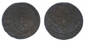 Rußland Katharina II.
5 Kopeken 1790 EM
Kupfer, 58.86 Gramm, vz