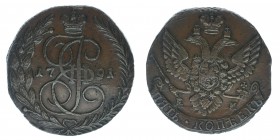 Rußland Katharina II.
5 Kopeken 1791 EM
Kupfer, 49.26 Gramm, vz