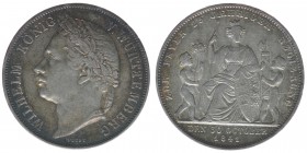 Württemberg
Wilhelm König von Württemberg
Gulden 1841 zur Feier 25 jähriger Regierung

Silber
10.60g
ss/vz
