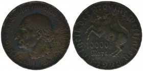 NOTGELD der Provinz Westfalen
10000 Mark 1923
Kupfer, 43mm, 31,92 Gramm, s/ss