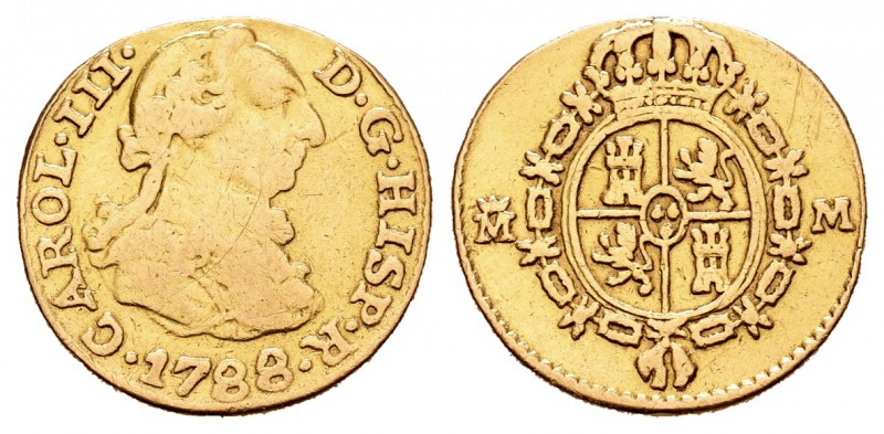 Carlos III (1759-1788). 1/2 escudo. 1788. Madrid. M. (Cal-781). Au. 1,69 g. Estu...