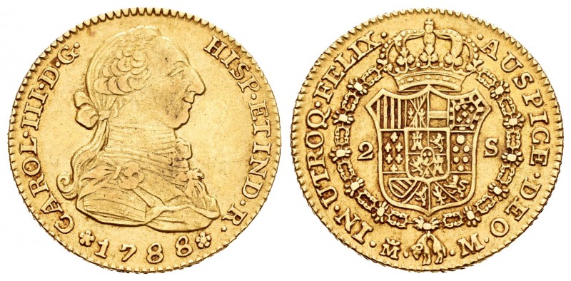 Carlos III (1759-1788). 2 escudos. 1788. Madrid. M. (Cal-459). Au. 6,74 g. MBC/M...