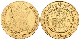 Carlos III (1759-1788). 4 escudos. 1781. Madrid. PJ. (Cal-306). Au. 13,40 g. MBC-/MBC. Est...420,00.