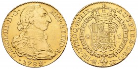 Carlos III (1759-1788). 4 escudos. 1782. Madrid. PJ. (Cal-307). Au. 13,42 g. BC+/MBC-. Est...420,00.