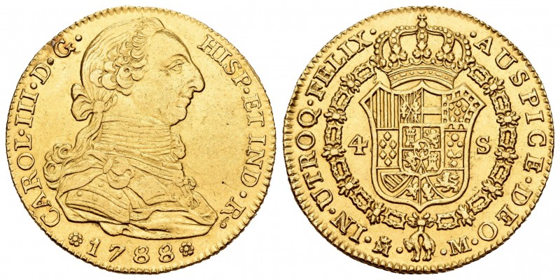 Carlos III (1759-1788). 4 escudos. 1788. Madrid. M. (Cal-315). Au. 13,53 g. Golp...