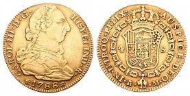 Carlos III (1759-1788). 4 escudos. 1788. Madrid. M. (Cal-315 variante). Au. 13,34 g. Sobrefecha. Escasa. MBC-/MBC. Est...450,00.