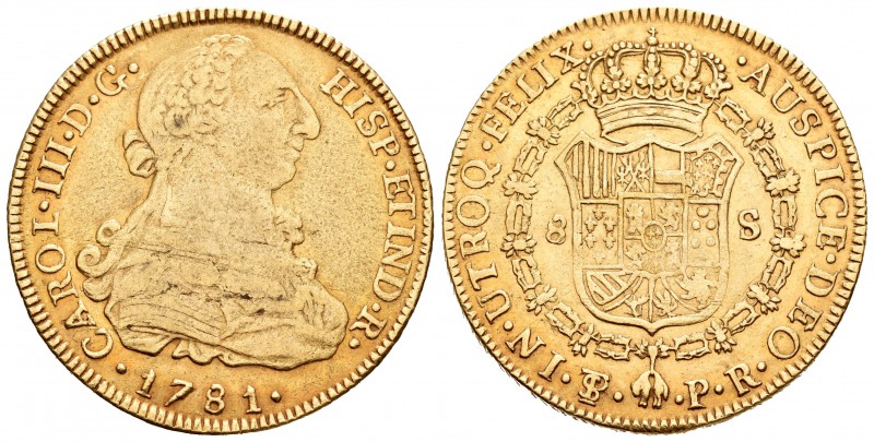 Carlos III (1759-1788). 8 escudos. 1781. Potosí. PR. (Cal-147). (Cal onza-830). ...