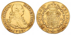 Carlos IV (1788-1808). 1 escudo. 1789. Madrid. MF. (Cal-488). Au. 3,30 g. MBC. Est...110,00.