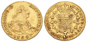 Carlos IV (1788-1808). 2 escudos. 1800/1790. Madrid. MF. (Cal-339). Au. 6,67 g. Sobrefecha. MBC. Est...220,00.