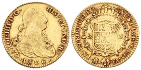 Carlos IV (1788-1808). 2 escudos. 1806. Madrid. FA. (Cal-349). Au. 6,81 g. MBC/MBC+. Est...220,00.