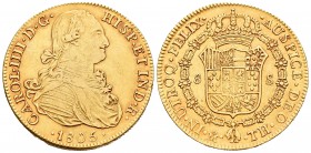 Carlos IV (1788-1808). 8 escudos. 1805. México. TH. (Cal-60). (Cal onza-1041). Au. 26,93 g. MBC+. Est...900,00.