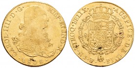 Carlos IV (1788-1808). 8 escudos. 1808. Potosí. PJ. (Cal-115). (Cal onza-1108). Au. 26,96 g. MBC-/MBC+. Est...900,00.