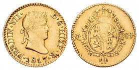 Fernando VII (1808-1833). 1/2 escudo. 1817. Madrid. GJ. (Cal-360). Au. 1,74 g. MBC-. Est...90,00.