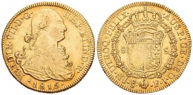 Fernando VII (1808-1833). 8 escudos. 1815. Santiago. FJ. (Cal-123). (Cal onza-1359). Au. 27,10 g. MBC+. Est...1000,00.