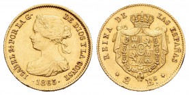 Isabel II (1833-1868). 2 escudos. 1865. Madrid. (Cal-122). Au. 1,64 g. EBC. Est...120,00.