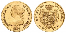 Isabel II (1833-1868). 40 reales. 1864. Madrid. (Cal-106). Au. 3,37 g. MBC+. Est...120,00.