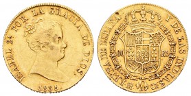 Isabel II (1833-1868). 80 reales. 1835. Madrid. CR. (Cal-68). Au. 6,78 g. MBC+. Est...250,00.