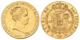 Isabel II (1833-1868). 80 reales. 1838. Barcelona. PS. (Cal-52). 6,74 g. Leyenda CONSTITUCION. MBC+. Est...230,00.
