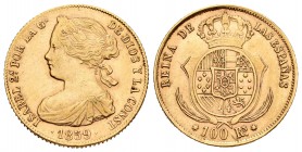 Isabel II (1833-1868). 100 reales. 1859. Sevilla. (Cal-37). Au. 8,37 g. MBC+. Est...220,00.