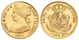 Isabel II (1833-1868). 100 reales. 1861. Madrid. (Cal-26). Au. 8,28 g. EBC. Est...240,00.