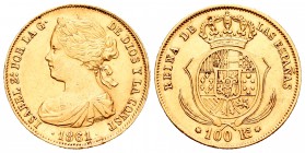 Isabel II (1833-1868). 100 reales. 1861. Madrid. (Cal-26). Au. 8,37 g. MBC+. Est...260,00.
