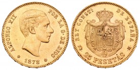 Alfonso XII (1874-1885). 25 pesetas. 1878*18-78. Madrid. DEM. (Cal-4). A7u. 8,08 g.  Marquitas. EBC-. Est...230,00.