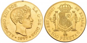 Estado Español (1936-1975). 100 pesetas. 1897*19-62. Madrid. Au. 32,02 g. Golpecito en el canto. Reproducción de joyería. EBC+. Est...650,00.