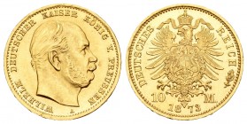 Alemania. Prussia. Wilhelm I. 10 marcos. 1873. Berlín. A. (Km-502). Au. 3,97 g. Brillo original. SC-. Est...160,00.