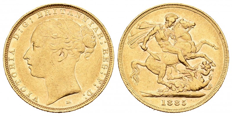 Australia. Victoria. 1 soberano. 1885. Melbourne. M. (Km-6). (Fried-16). Au. 7,9...