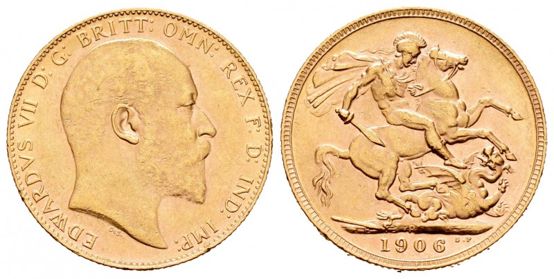 Australia. Edward VII. 1 soberano. 1906. Perth. P. (Km-15). Au. 7,98 g. EBC-. Es...