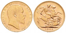 Australia. Edward VII. 1 soberano. 1906. Perth. P. (Km-15). Au. 7,98 g. EBC-. Est...220,00.