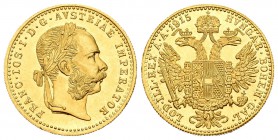 Austria. Franz Joseph I. 1 ducado. 1915. (Km-2267). (Fried-494). Au. 3,49 g. Reacuñación oficial. Brillo original. SC. Est...120,00.