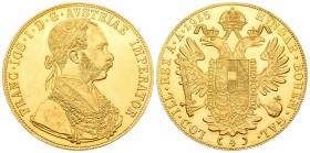 Austria. Franz Joseph I. 4 ducados. 1915. (Km-2296). (Fr-488). Au. 13,97 g. Reacuñación oficial. Brillo original. SC. Est...475,00.
