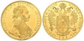 Austria. Franz Joseph I. 4 ducados. 1915. (Km-188). (Fried-488). Au. 13,98 g. Reacuñación oficial. Brillo original. SC-/SC. Est...475,00.