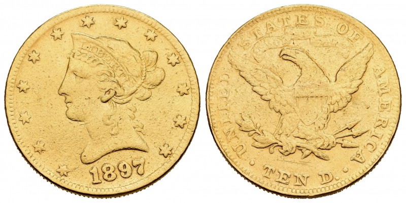 Estados Unidos. 10 dollars. 1897. Philadelphia. (Km-102). (Fried-158). Au. 16,68...