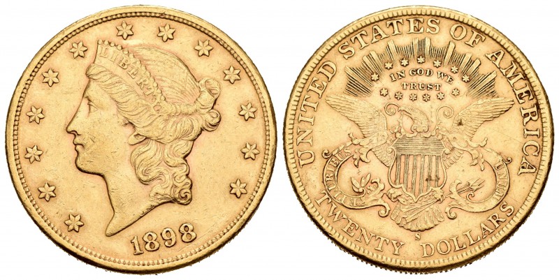 Estados Unidos. 20 dollars. 1898. San Francisco. S. (Km-74.3). (Fried-178). Au. ...