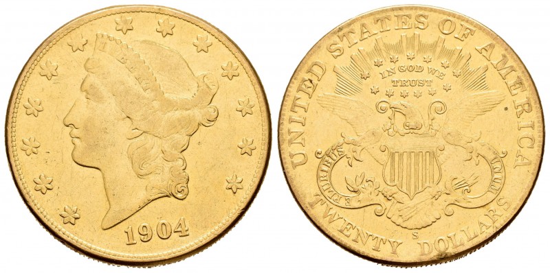 Estados Unidos. 20 dollars. 1904. San Francisco. S. (Km-74.3). (Fried-178). Au. ...