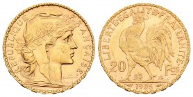 Francia. III República. 20 francos. 1905. (Km-847). (Fried-596). Au. 6,44 g. EBC/EBC-. Est...200,00.