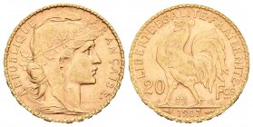 Francia. III República. 20 francos. 1907. (Km-857). (Fried-596a). Au. 6,44 g. EBC. Est...200,00.