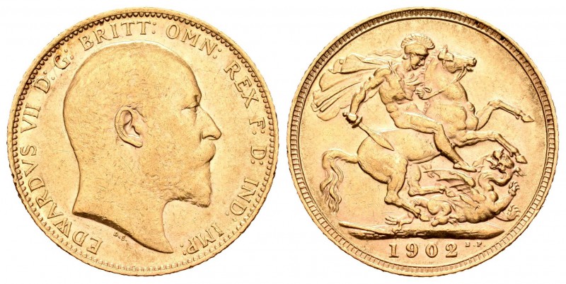Gran Bretaña. Edward VII. 1 soberano. 1902. (Km-805). (Fried-265). Au. 7,94 g. M...