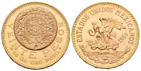 México. 20 pesos. 1959. (Km-478). (Fried-171R). Au. 16,69 g. EBC. Est...500,00.