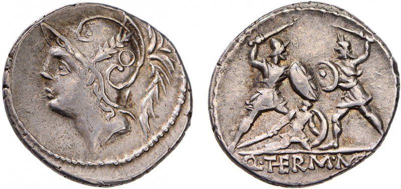 Roman - Republic - Q. Minicius M.f. Thermus
Denarius, 103 BC, Q THERM M F, RCV ...